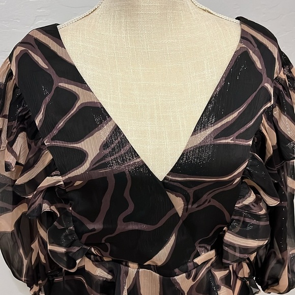 TED BAKER London Jasmyna Woven V-Neck 3/4 Blouson - Size 2 - Picture 6 of 16